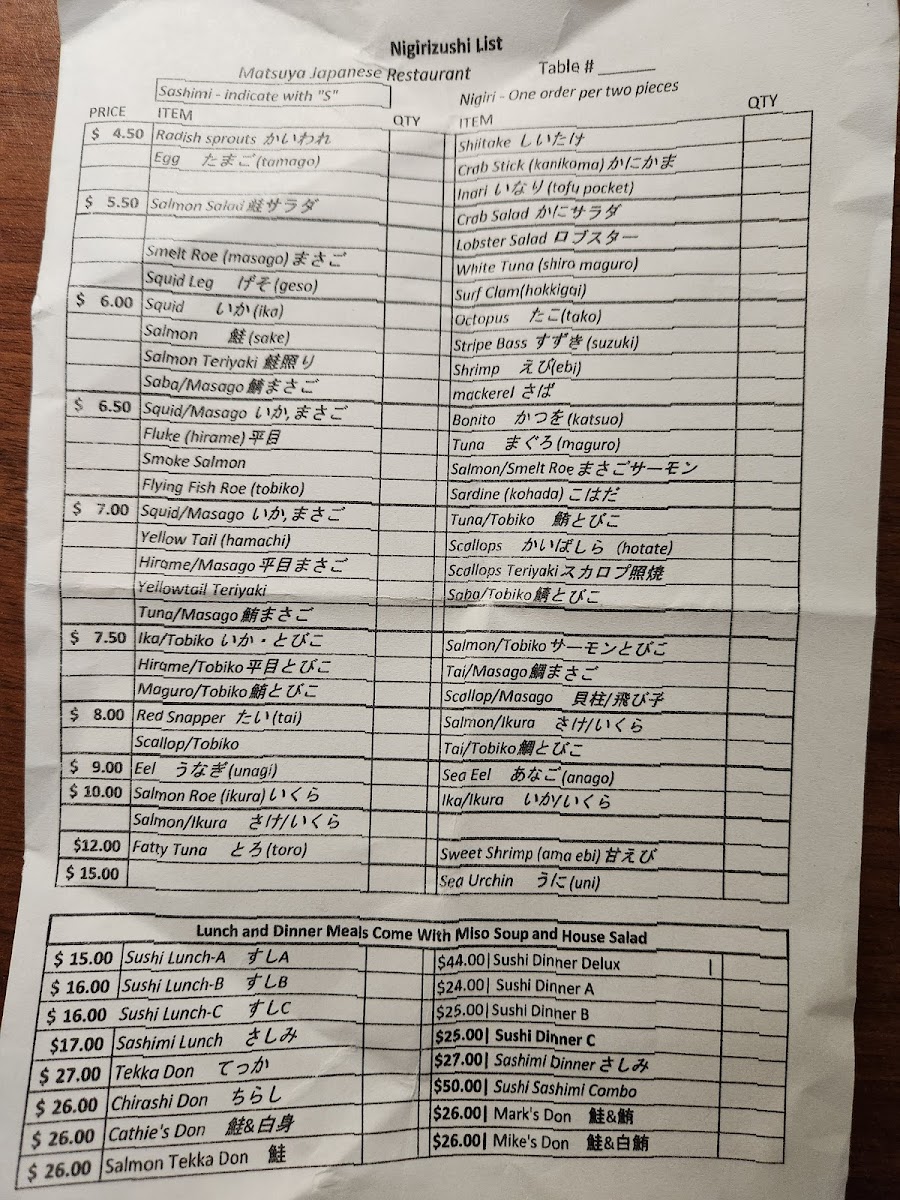 Menu Matsuya Japanese Restaurant-3